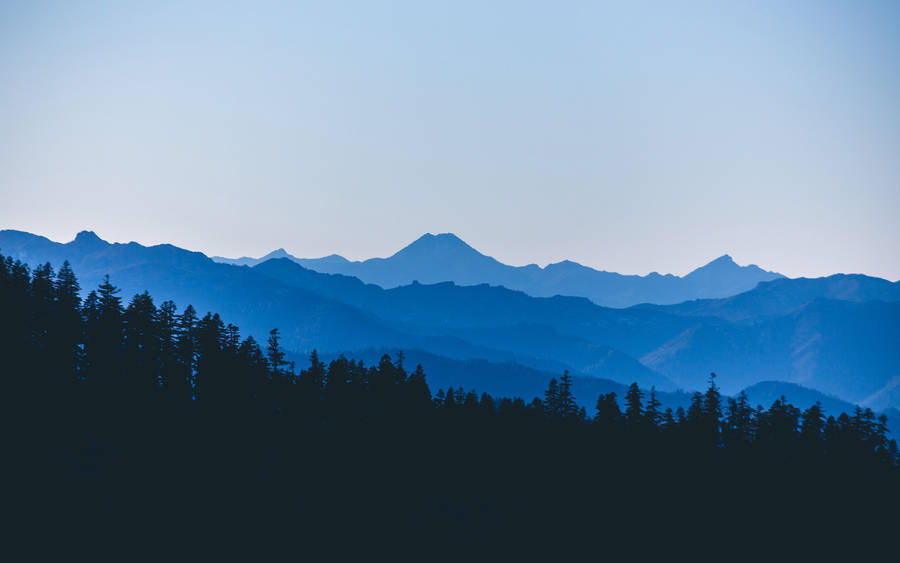 4k Minimalist Blue Mountain Range Wallpaper