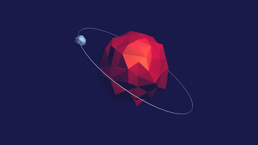 4k Minimalist Low Poly Planet Wallpaper