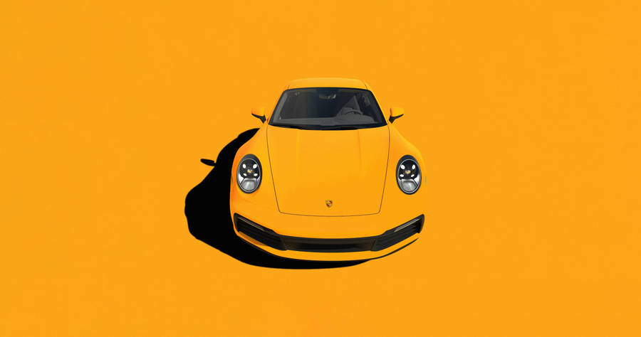 4k Minimalist Yellow Car Wallpaper