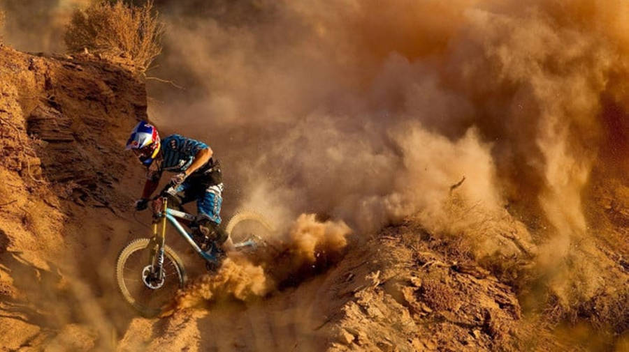 4k Mountain Bike On Red Bull Rampage Wallpaper