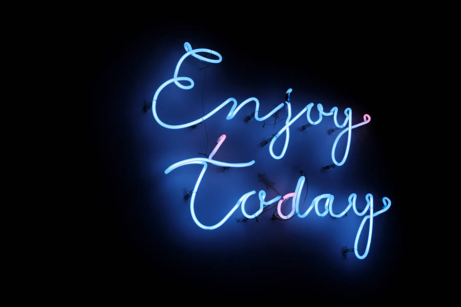 4k Neon Enjoy Today Wallpaper