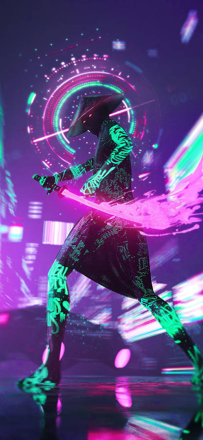 4k Neon Iphone Cyberpunk Sword Wallpaper