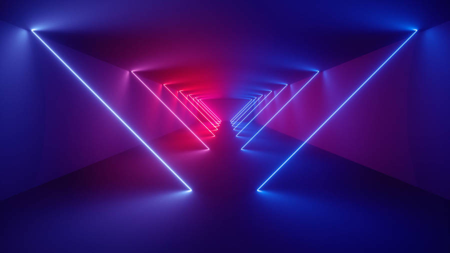 4k Neon Triangles Wallpaper