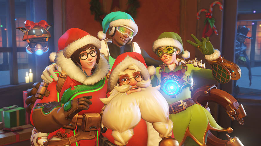 4k Overwatch Christmas Poster Wallpaper