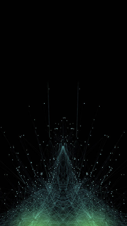 4k Phone Background Green Particles Wallpaper