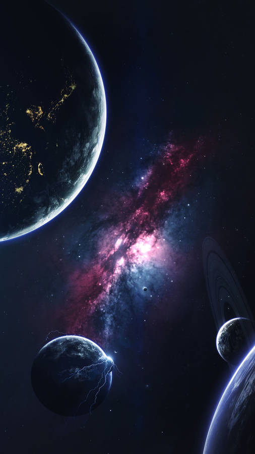 4k Phone Background Planets In Galaxy Wallpaper