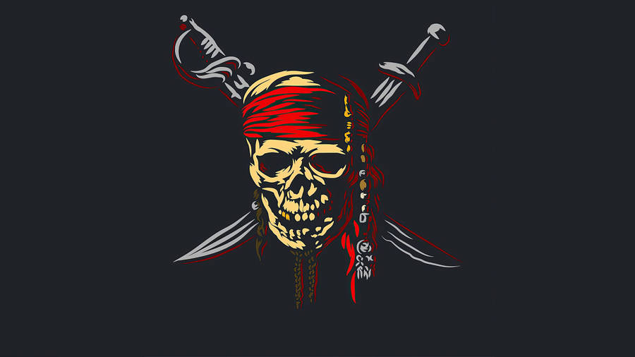 4k Pirate Skull With Swords Wallpaper