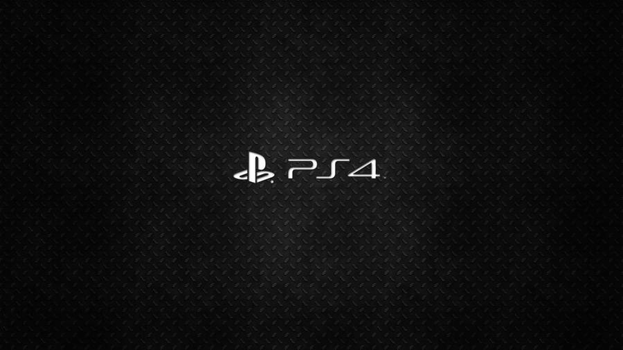 4k Ps4 Logo Over Dark Metal Grating Wallpaper