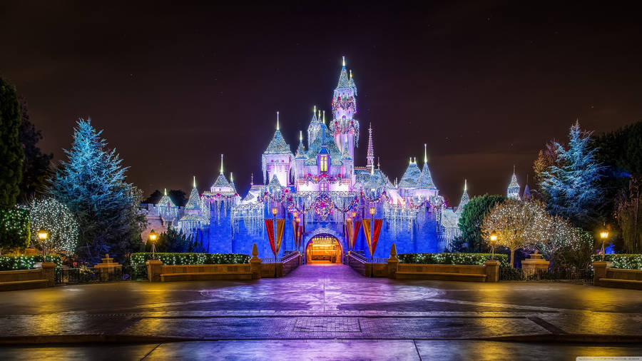 4k Ultra Hd Christmas Walt Disney World Resort Wallpaper