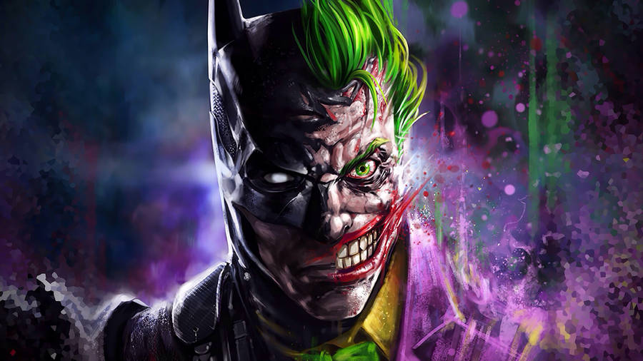 4k Ultra Hd Joker And Batman Combined Wallpaper