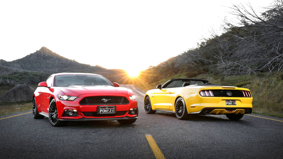 4k Ultra Hd Mustang Red And Yellow Wallpaper