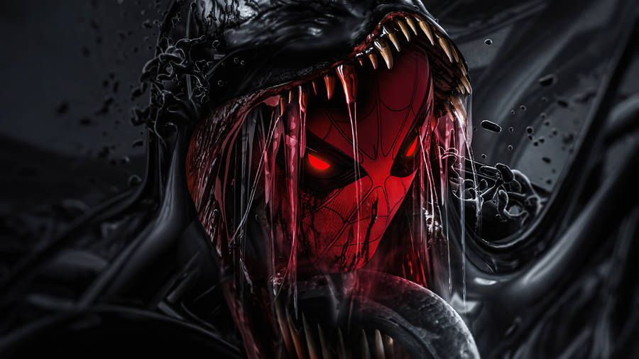 4k Ultra Hd Venom Mouth With Spider-man Wallpaper