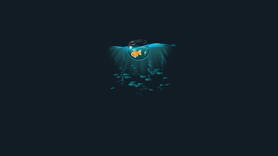 4k Vector Goldfish Wallpaper