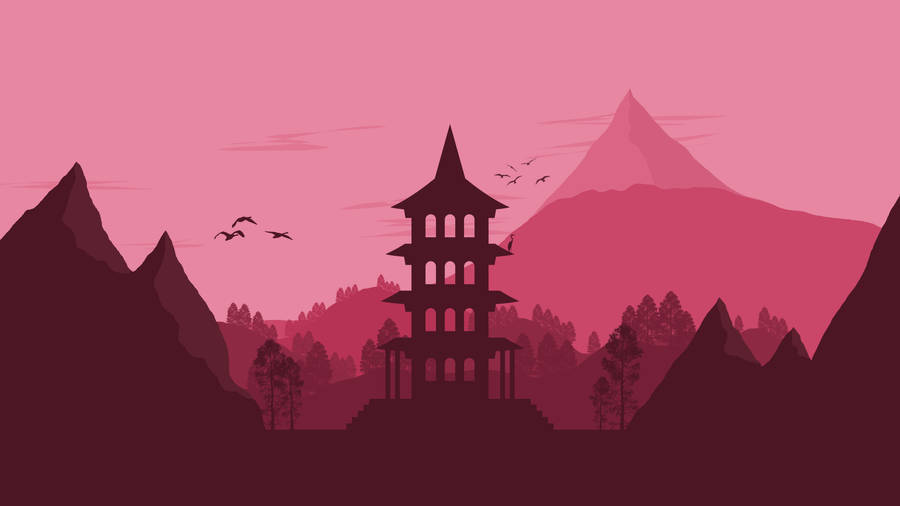 4k Vector Japan Landscape Wallpaper