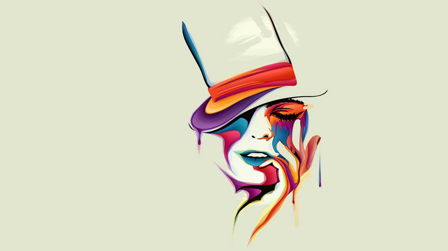 4k Vector Paint Woman Face Wallpaper