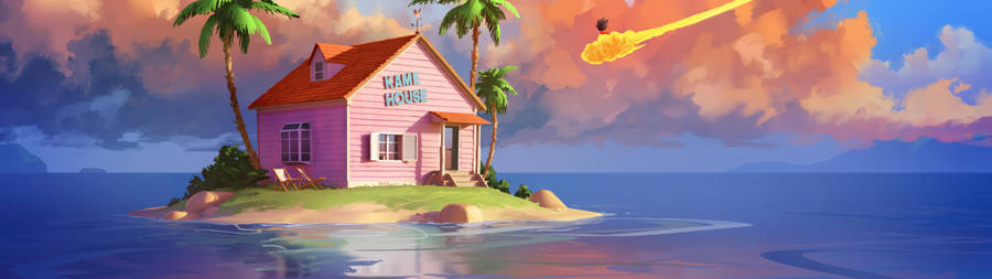 5120x1440 Game Kame House Dragonball Z Wallpaper