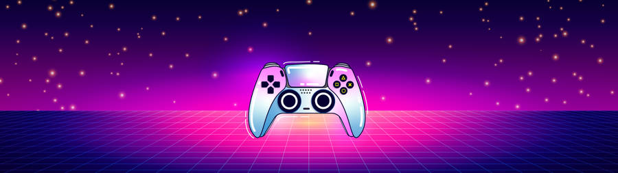 5120x1440 Gaming Vaporwave Ps5 Controller Wallpaper