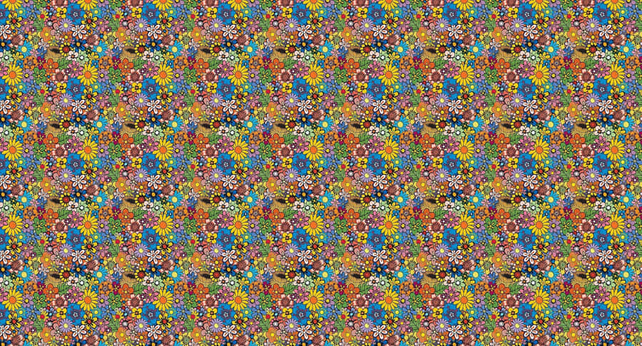60s Aesthetic Floral Collage Wallpaper