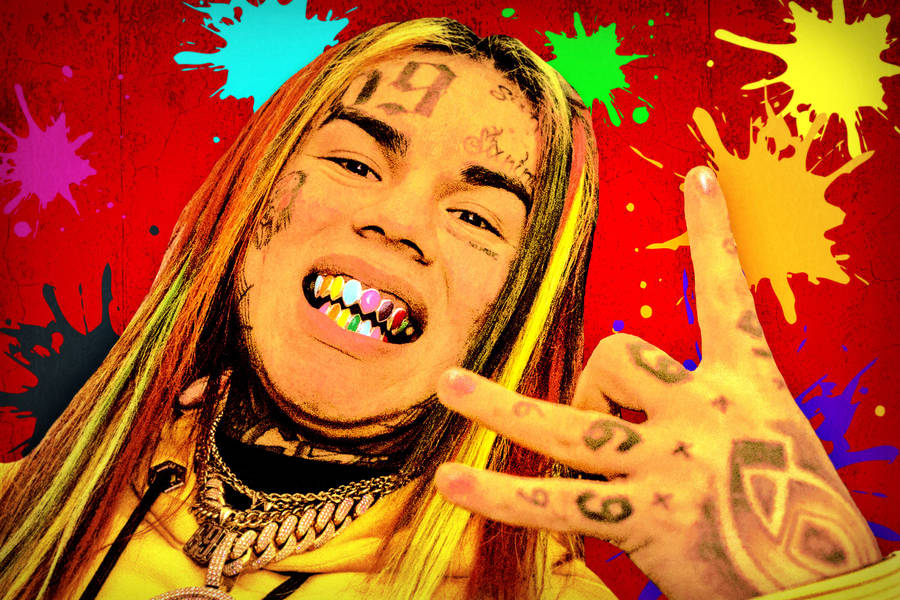 6ix9ine Paint Blot Wallpaper