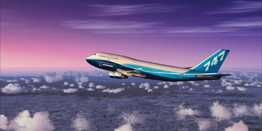 747 Airplane Over Skies Wallpaper