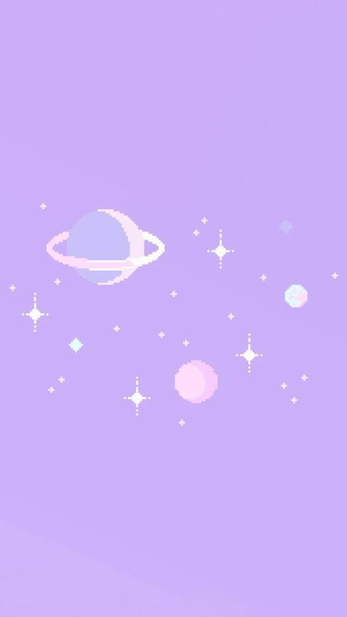 8 Bit Galaxy Pastel Aesthetic Wallpaper