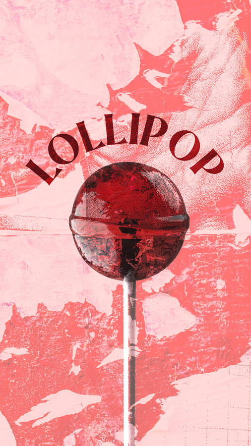 80s Retro Vintage Red Lollipop Wallpaper