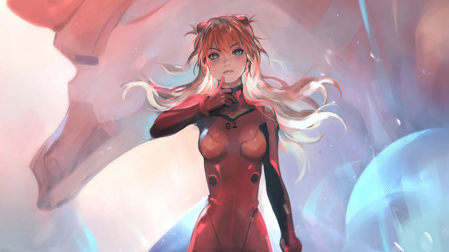 8k Anime Asuka Fanwork Wallpaper