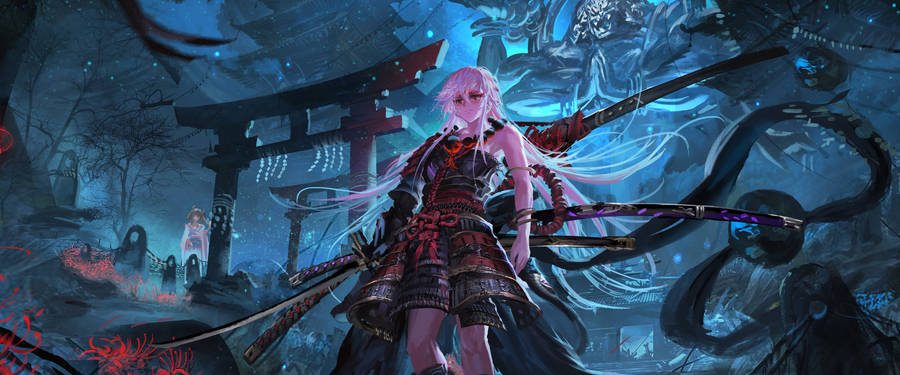 8k Samurai Anime Girl Wallpaper