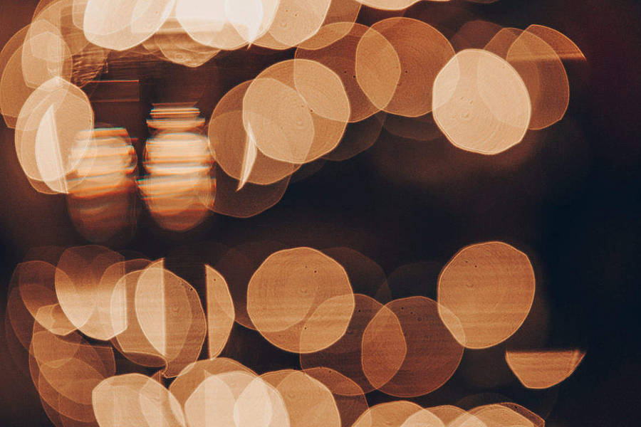 8k Ultra Hd Orange Bokeh Lights Wallpaper