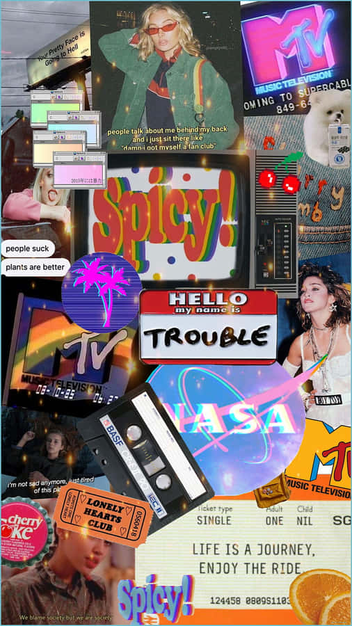 90s Nostalgia Collage Wallpaper