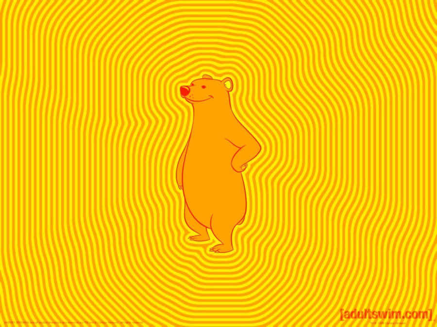 A Bear Standing On A Yellow Background Wallpaper