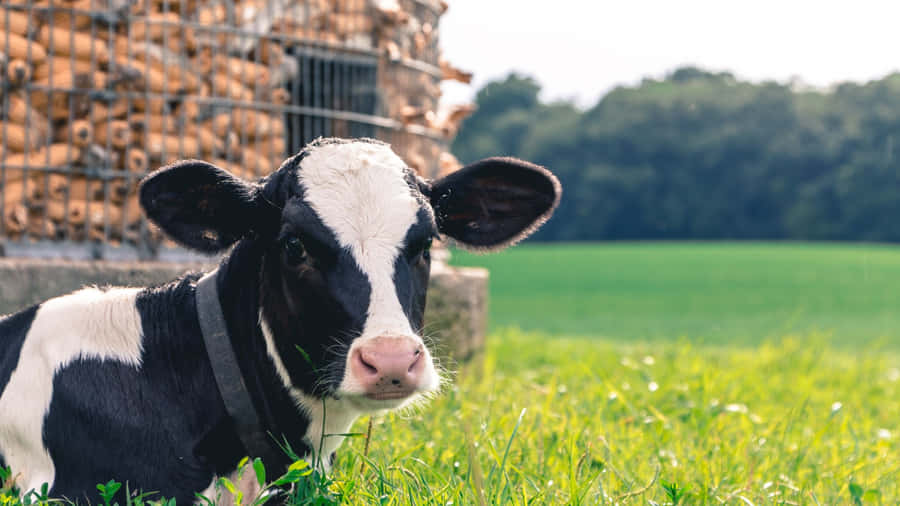 A Beautiful, Rustic Cow With An Eye-catching Color Palette. Wallpaper