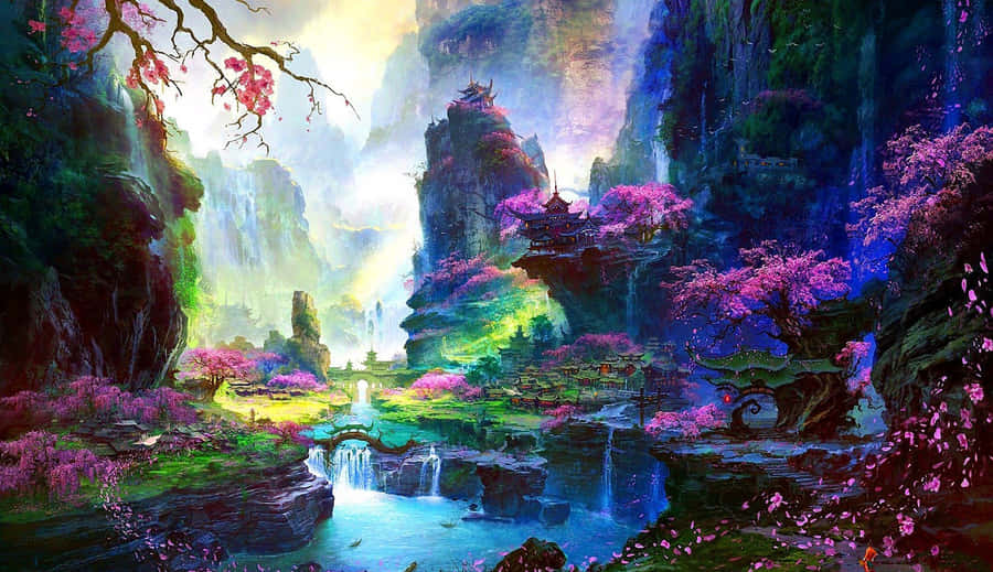 A Beautiful Sakura Blossom In Full Bloom Wallpaper