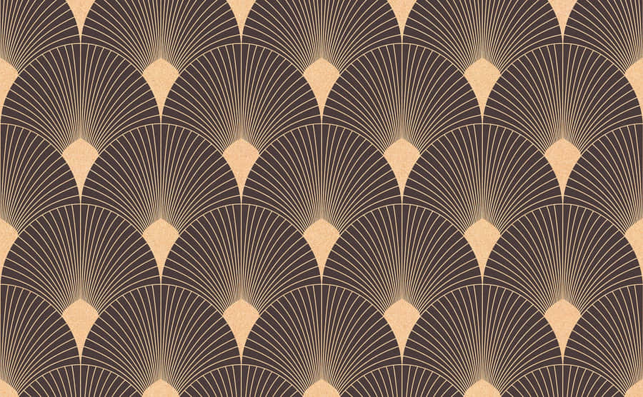 A Black And Beige Pattern With A Wing Design Wallpaper