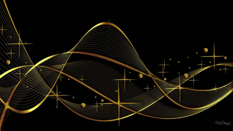 A Black And Gold Desktop With Gleaming Gold Accents Wallpaper