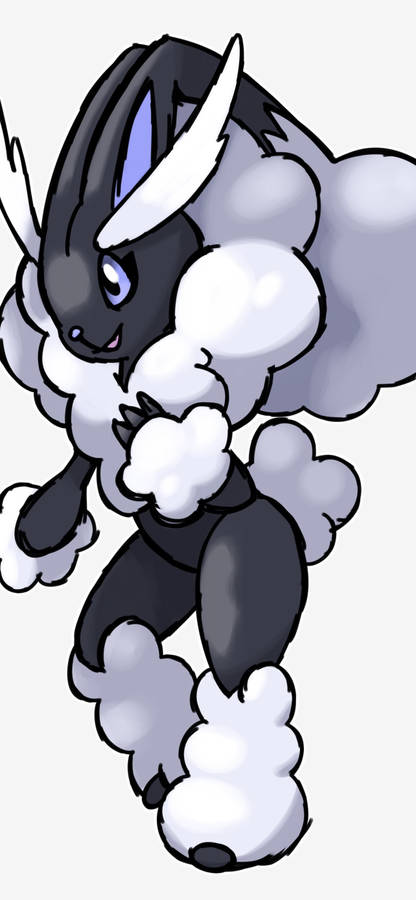 A Black And White Pokemon With A White Hat Wallpaper