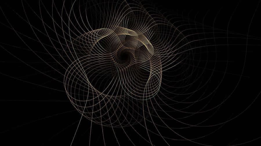 A Black Background With A Golden Spiral Design Wallpaper