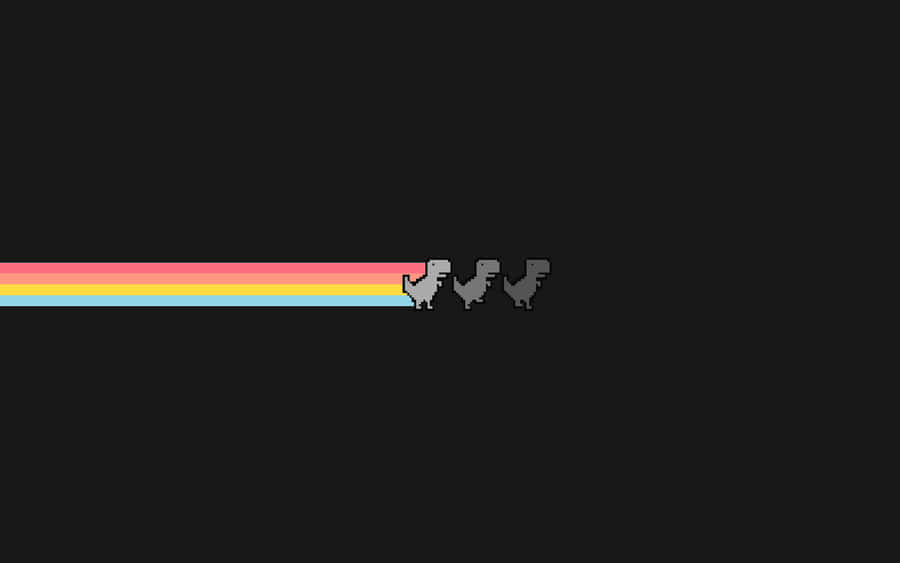 A Black Background With A Rainbow Stripe Wallpaper