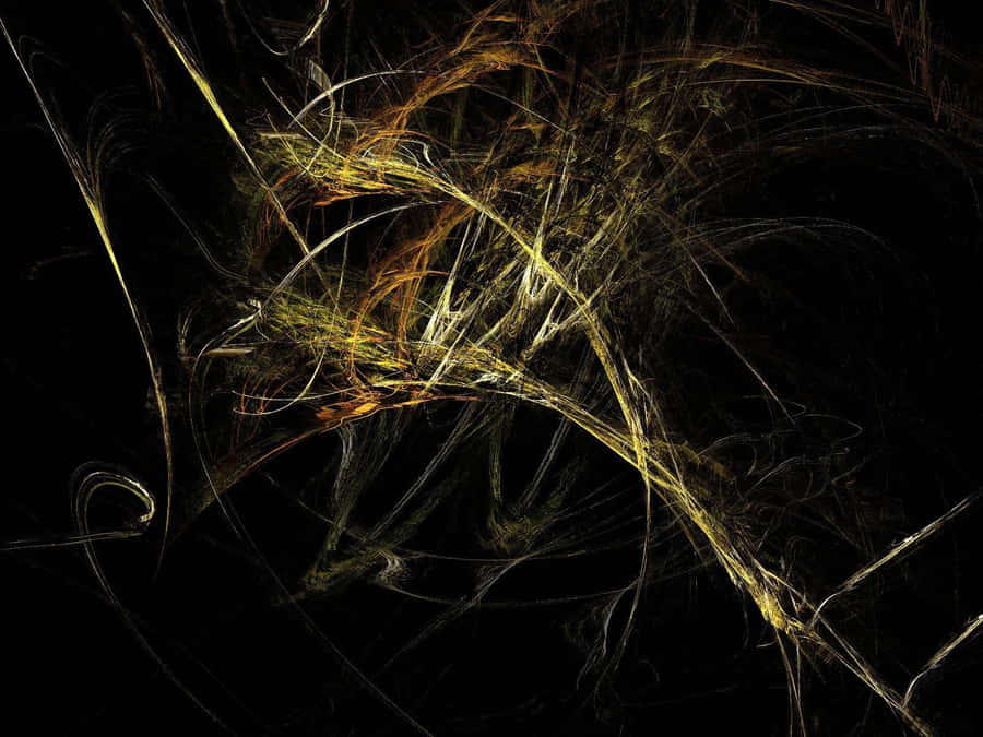 A Black Background With A Yellow And Gold Pattern Wallpaper