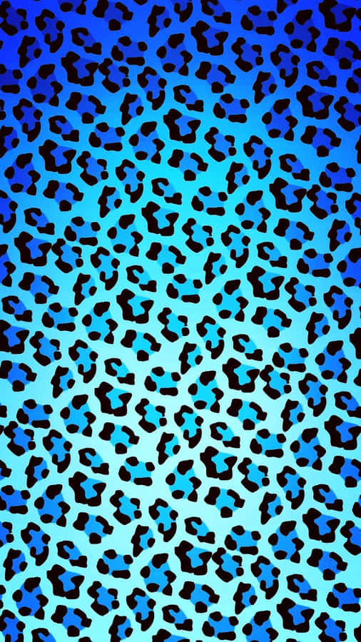A Blue And Black Leopard Print Background Wallpaper