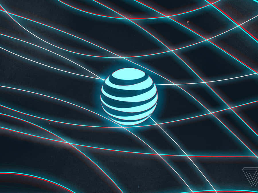 A Blue And White At&t Logo With A Blue Background Wallpaper