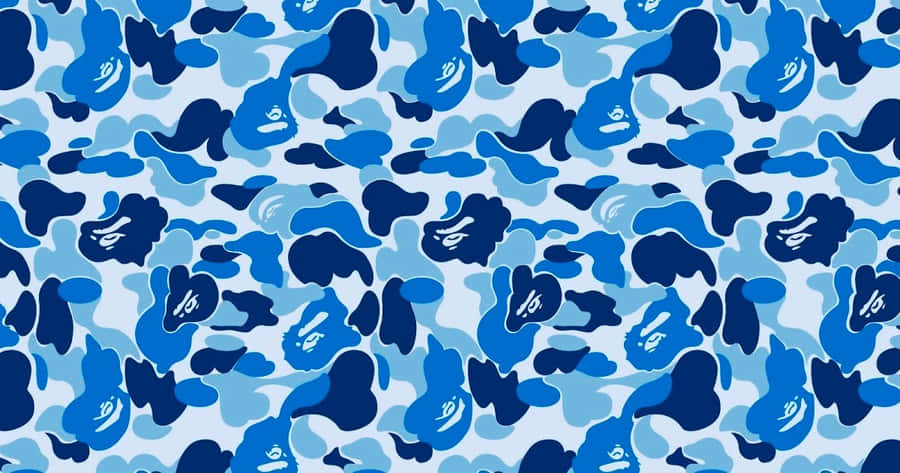 A Blue And White Camouflage Pattern Wallpaper