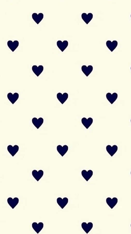 A Blue And White Heart Pattern On A White Background Wallpaper