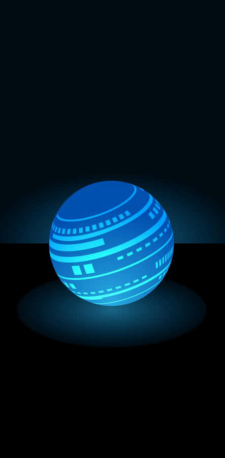 A Blue Ball With A Glowing Light On It Wallpaper