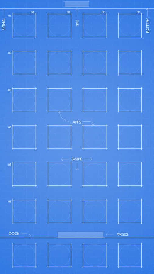 A Blueprint With A Lot Of Squares Wallpaper