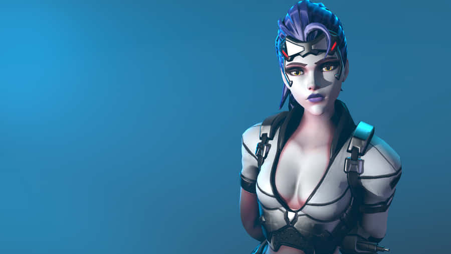 A Blurry Silhouette Of Widowmaker As A Danger Lurking In The Shadows Wallpaper