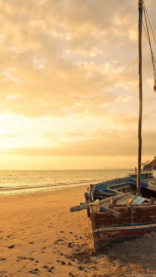A Boat On The Beach Wallpaper