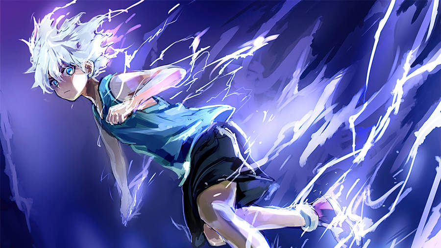 A Boy Is Running With Lightning In His Hands Wallpaper