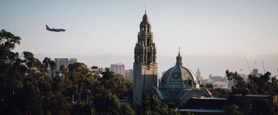 A Breathtaking Sky View Of Balboa Park Wallpaper