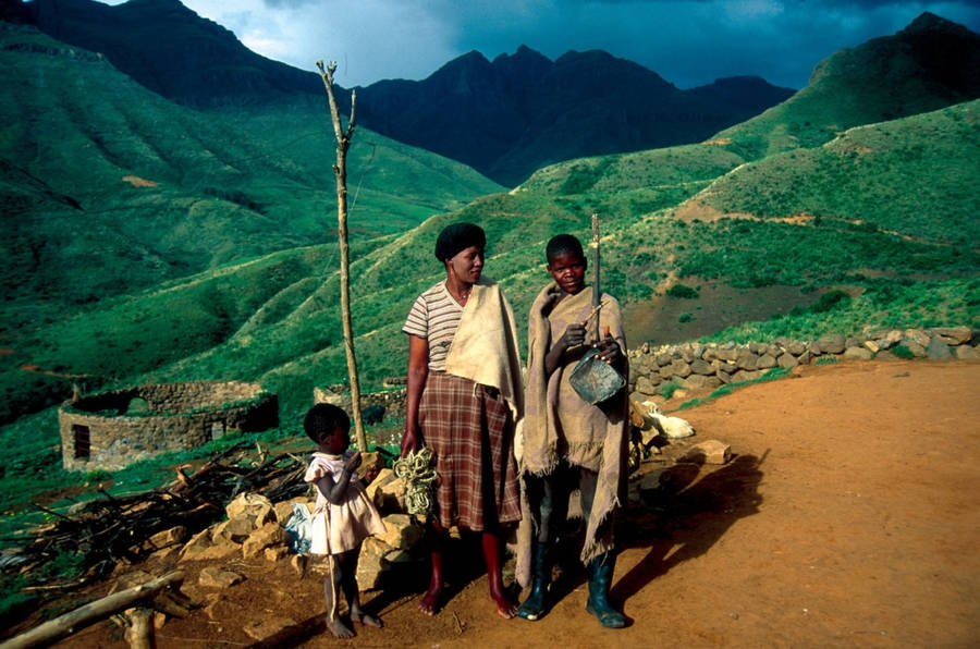 A Breathtaking View Of The Lesotho Mountains Wallpaper